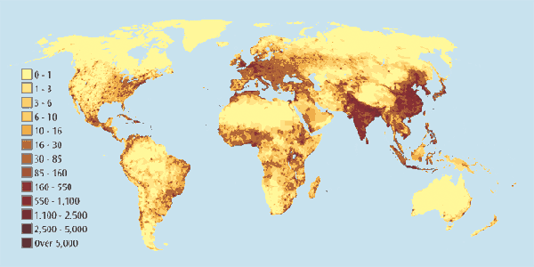 Population Density (1950-2010)